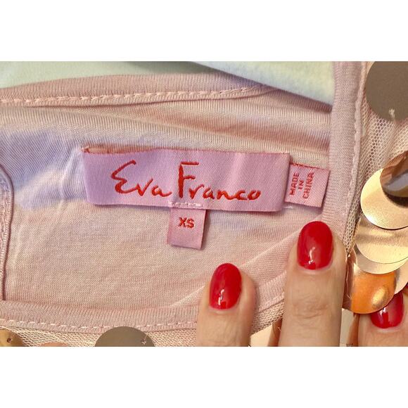 Eva Franco Anthropologie Pink Sequins Oversized Tee sz, XS - Picture 5 of 8